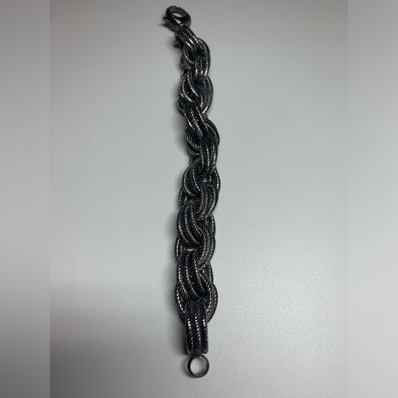 Vintage BRONZE Milor Italian Stainless Steel Dark Heavy Brushed Link Bracelet - Picture 2 of 16